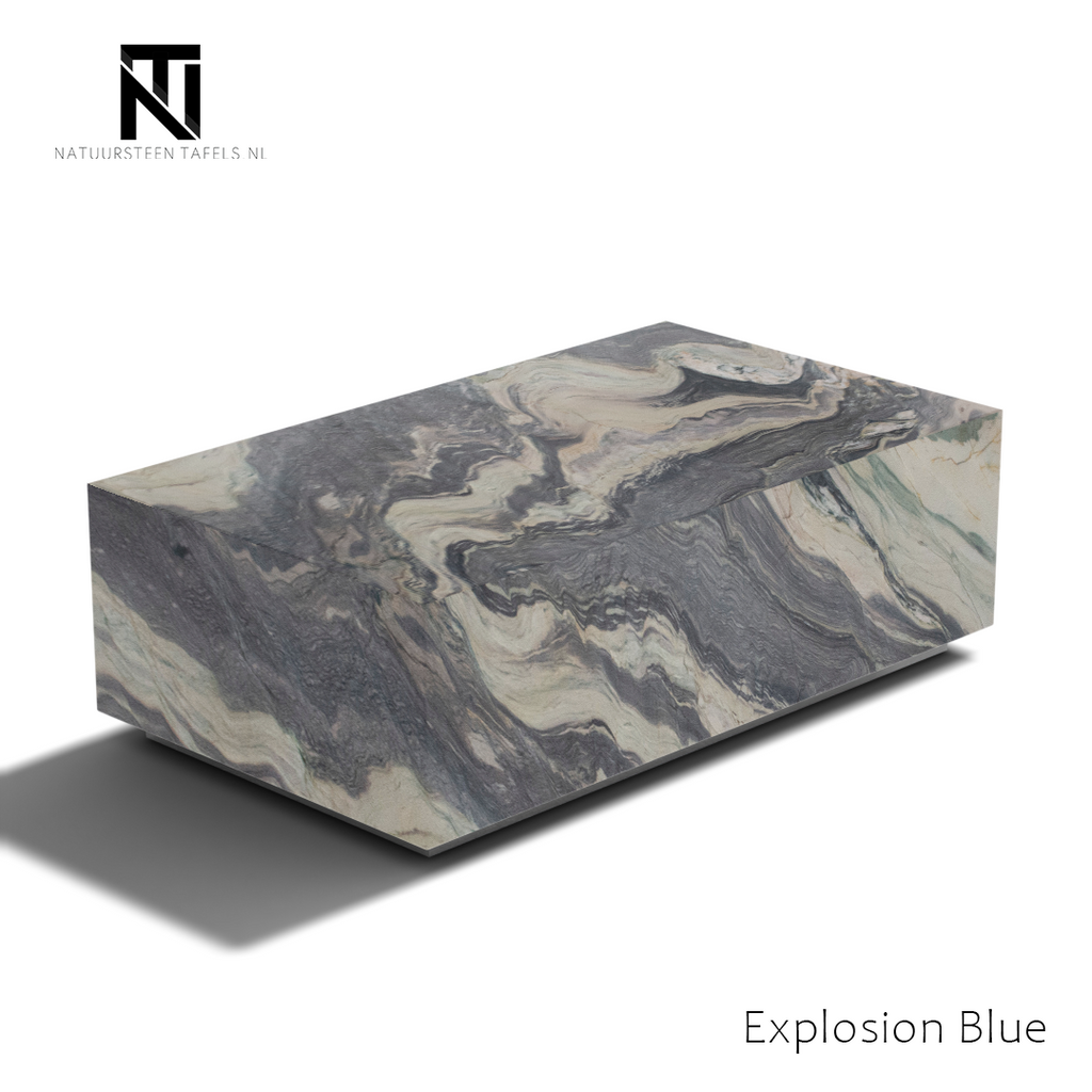 Quartzite Block Coffee Table - Explosion Blue