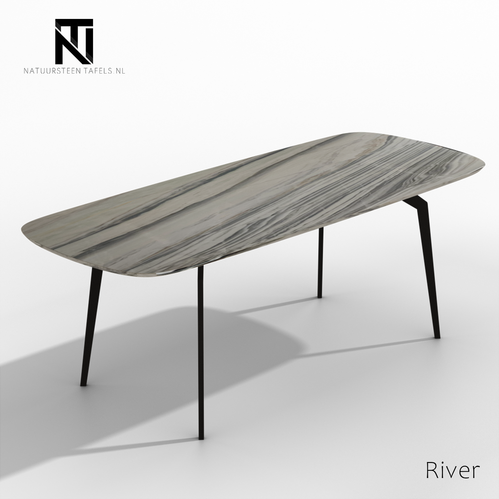 Marble Dining Table - River White
